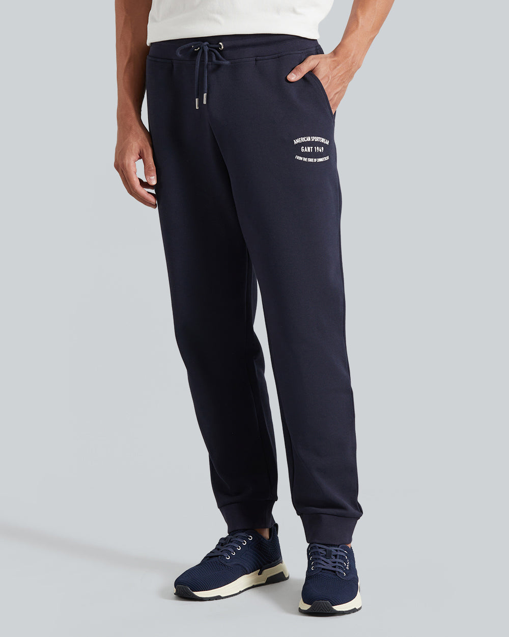 Gant Small Graphic Sweatpants – Regular Fit Cotton Fleece Evening Blue / L