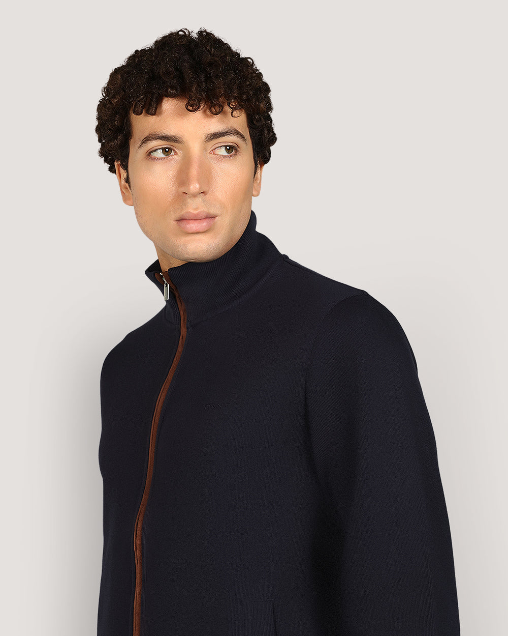 Gant Sacker Rib Full Zip Cardigan For Men EVENING BLUE / M
