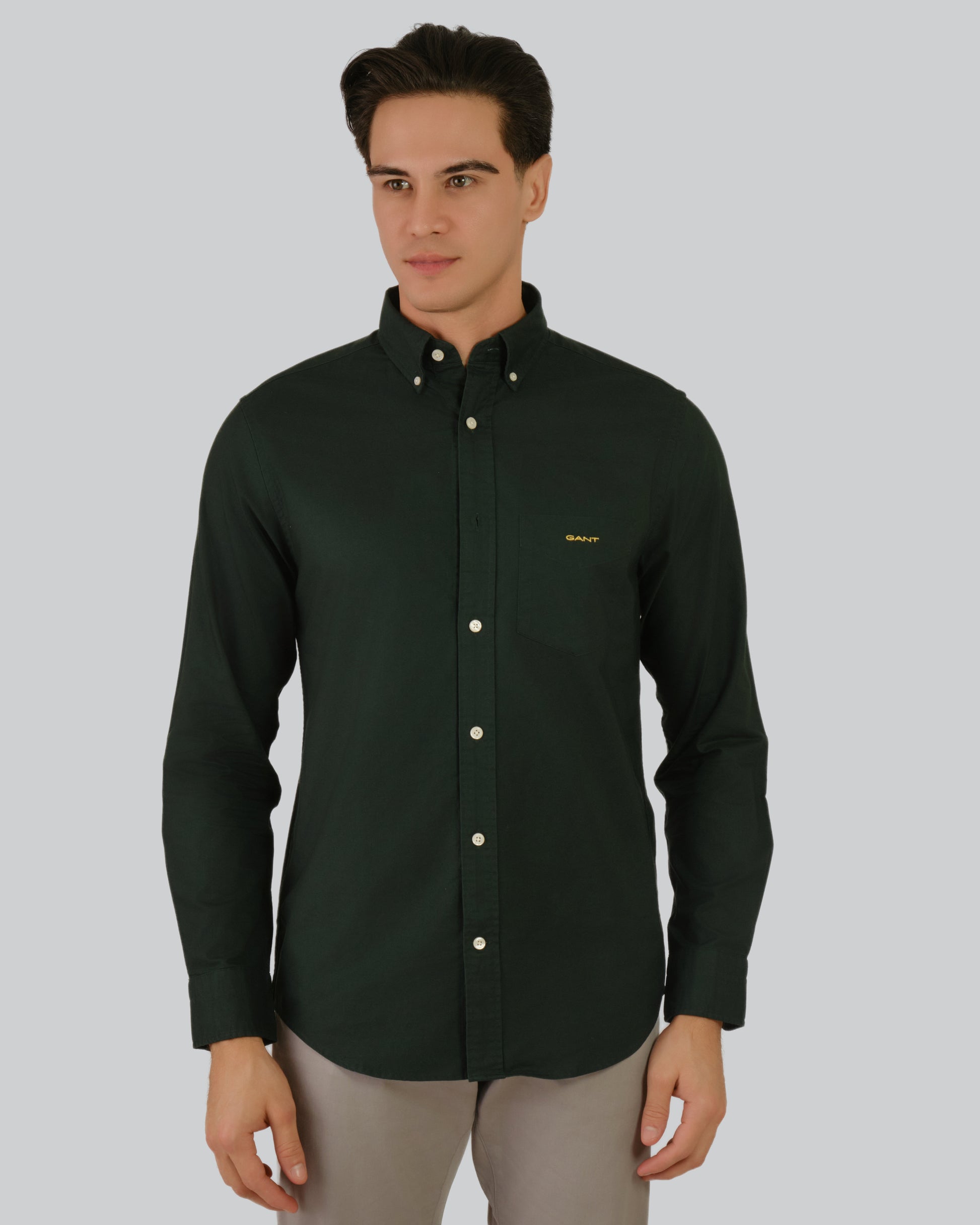 Regular Fit Beefy Oxford Shirt Tartan Green / M