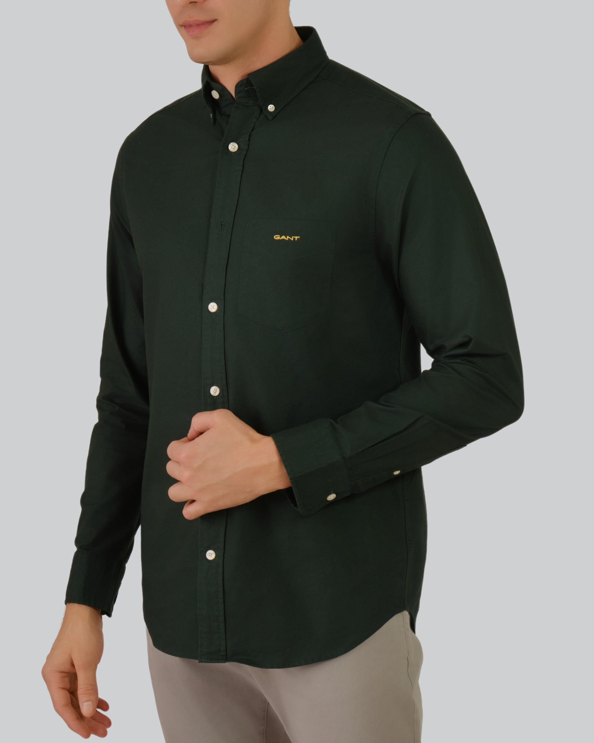 Regular Fit Beefy Oxford Shirt Tartan Green / M