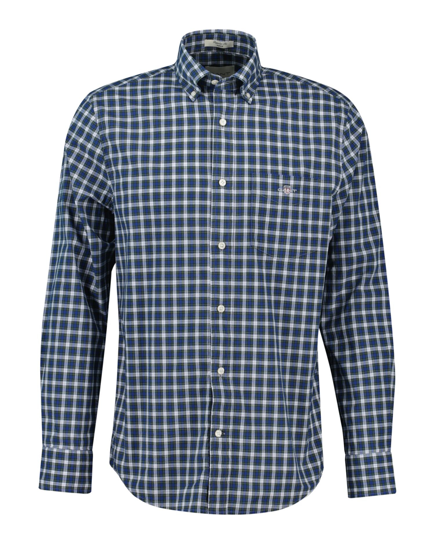 Reg Classic Poplin Tartan Shirt Blue / S