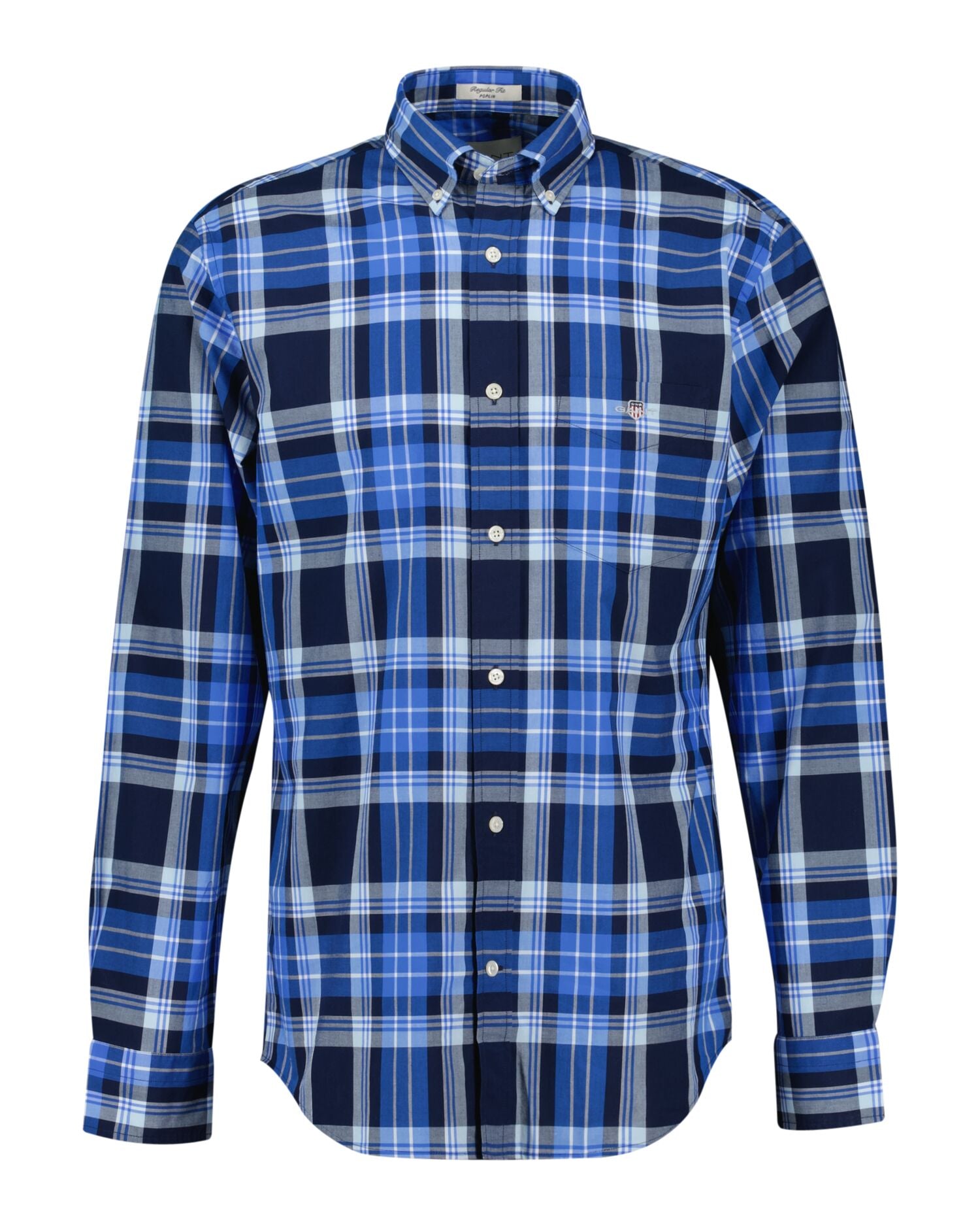 Reg Classic Poplin Check Shirt Blue / S