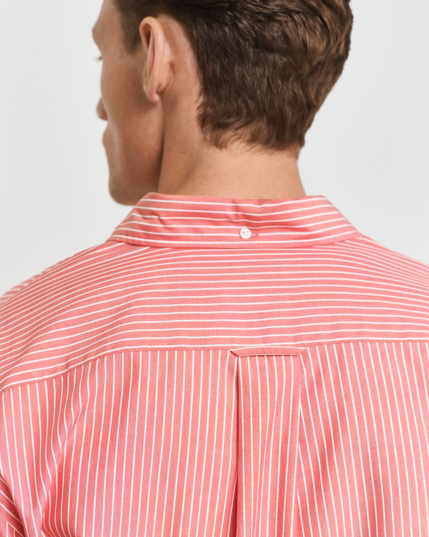 Reg Classic Poplin Stripe Shirt STRONG CORAL / S