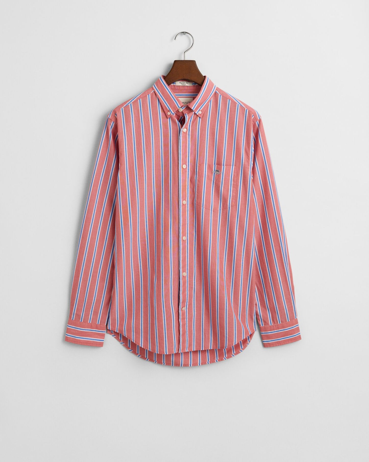 Reg Classic Poplin Stripe Shirt STRONG CORAL / XS