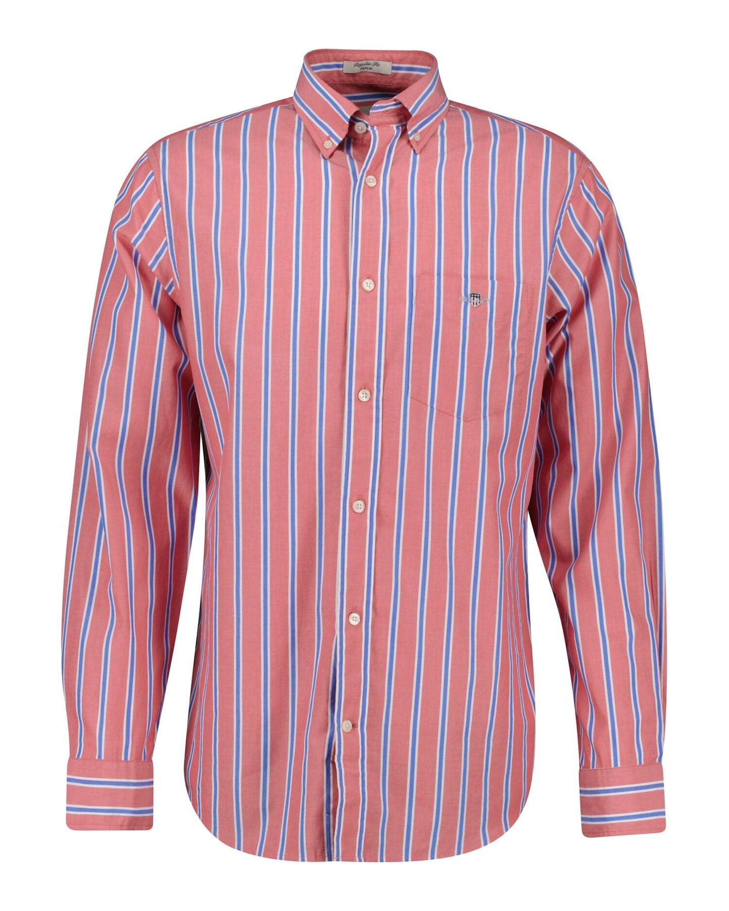 Reg Classic Poplin Stripe Shirt STRONG CORAL / XS