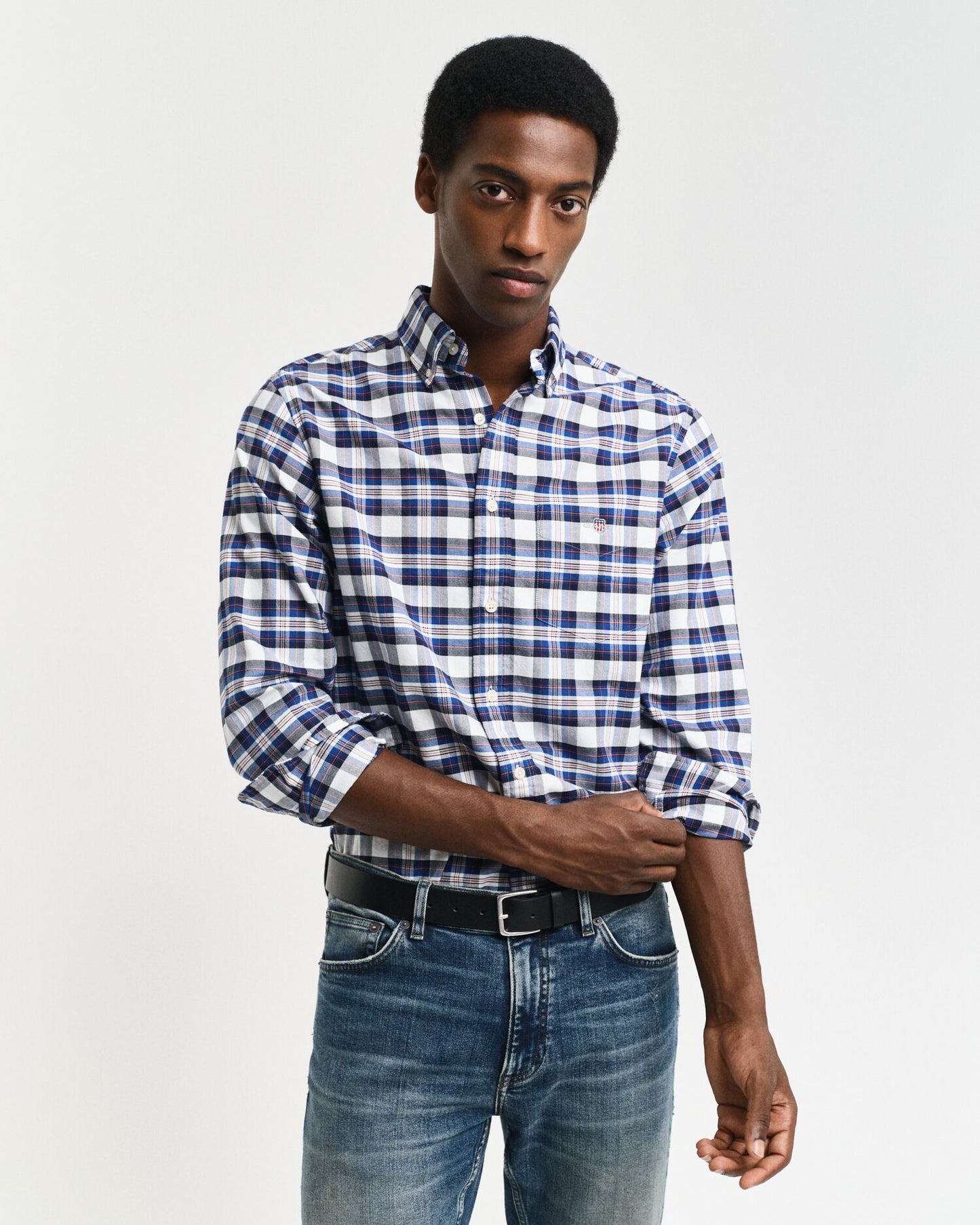 Reg Classic Oxford Check Shirt White / S