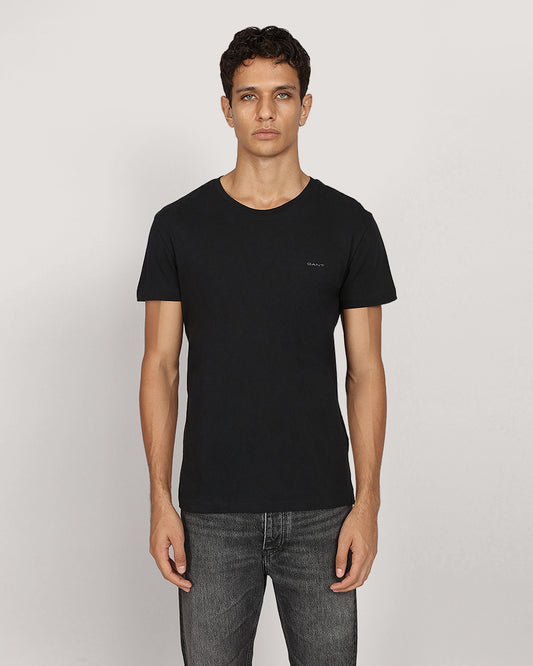 Gant Crew Neck T-Shirt 2 Pack BLACK / M