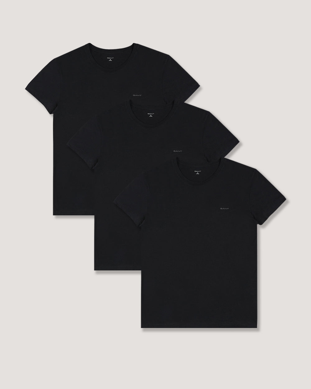 Gant Crew Neck T-Shirt 2 Pack BLACK / M