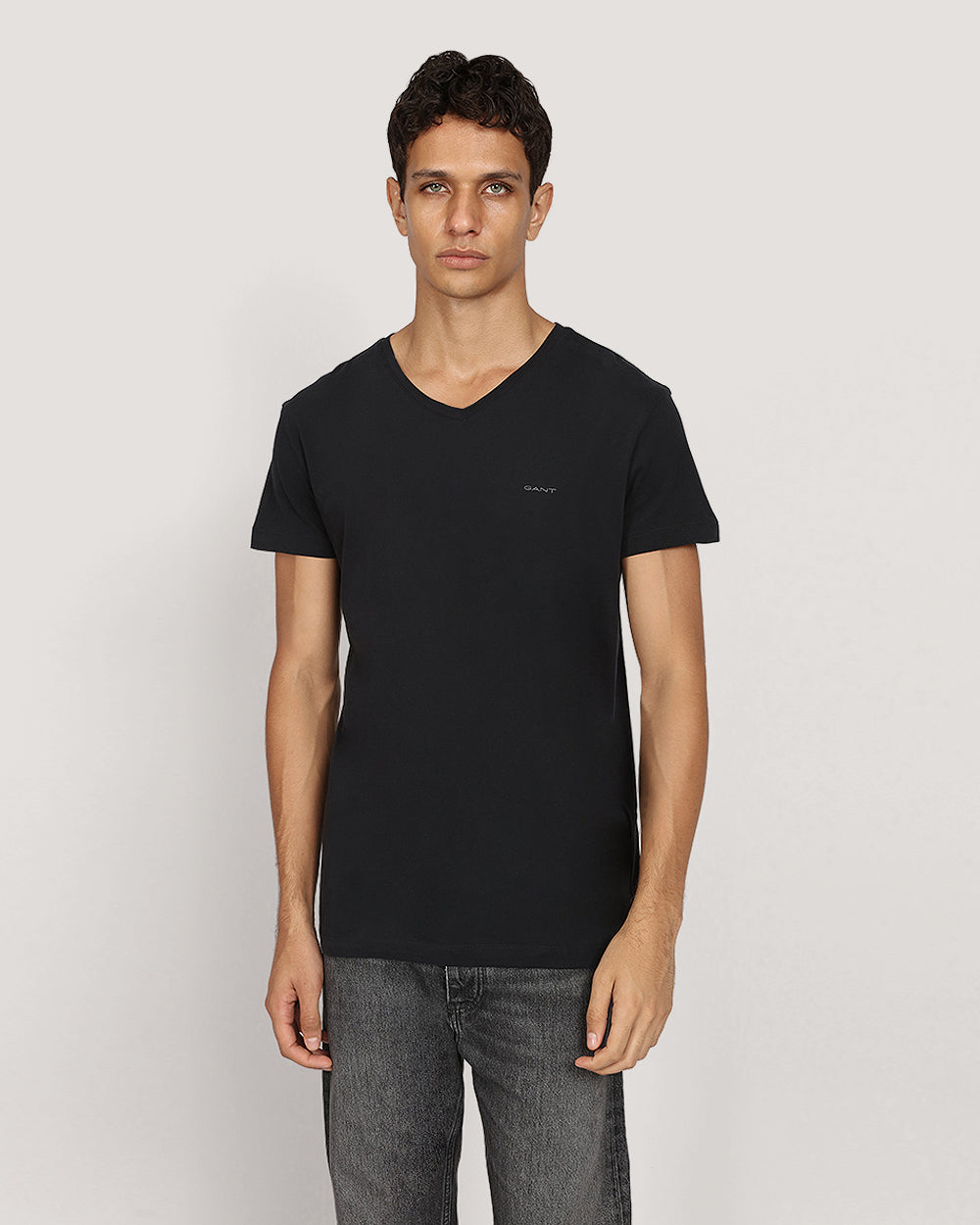 Gant V-Neck T-Shirt 2 Pack BLACK / M