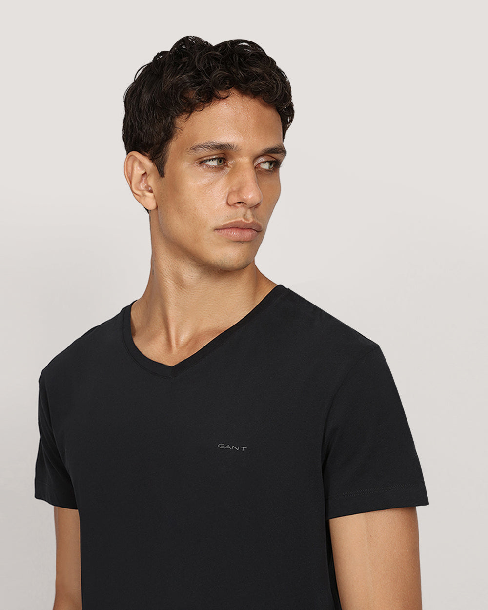 Gant V-Neck T-Shirt 2 Pack BLACK / M