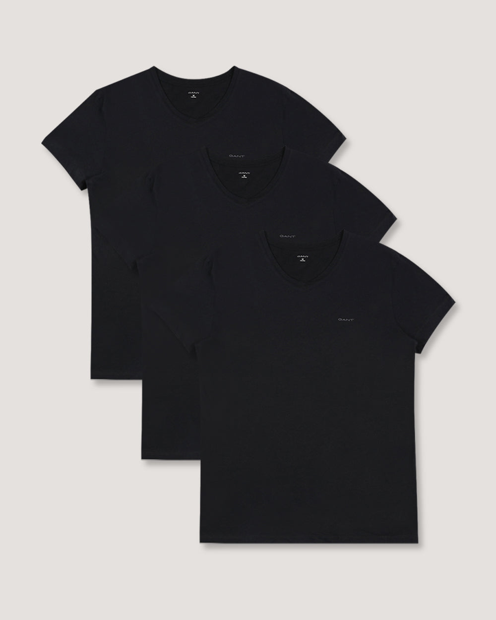 Gant V-Neck T-Shirt 2 Pack BLACK / M