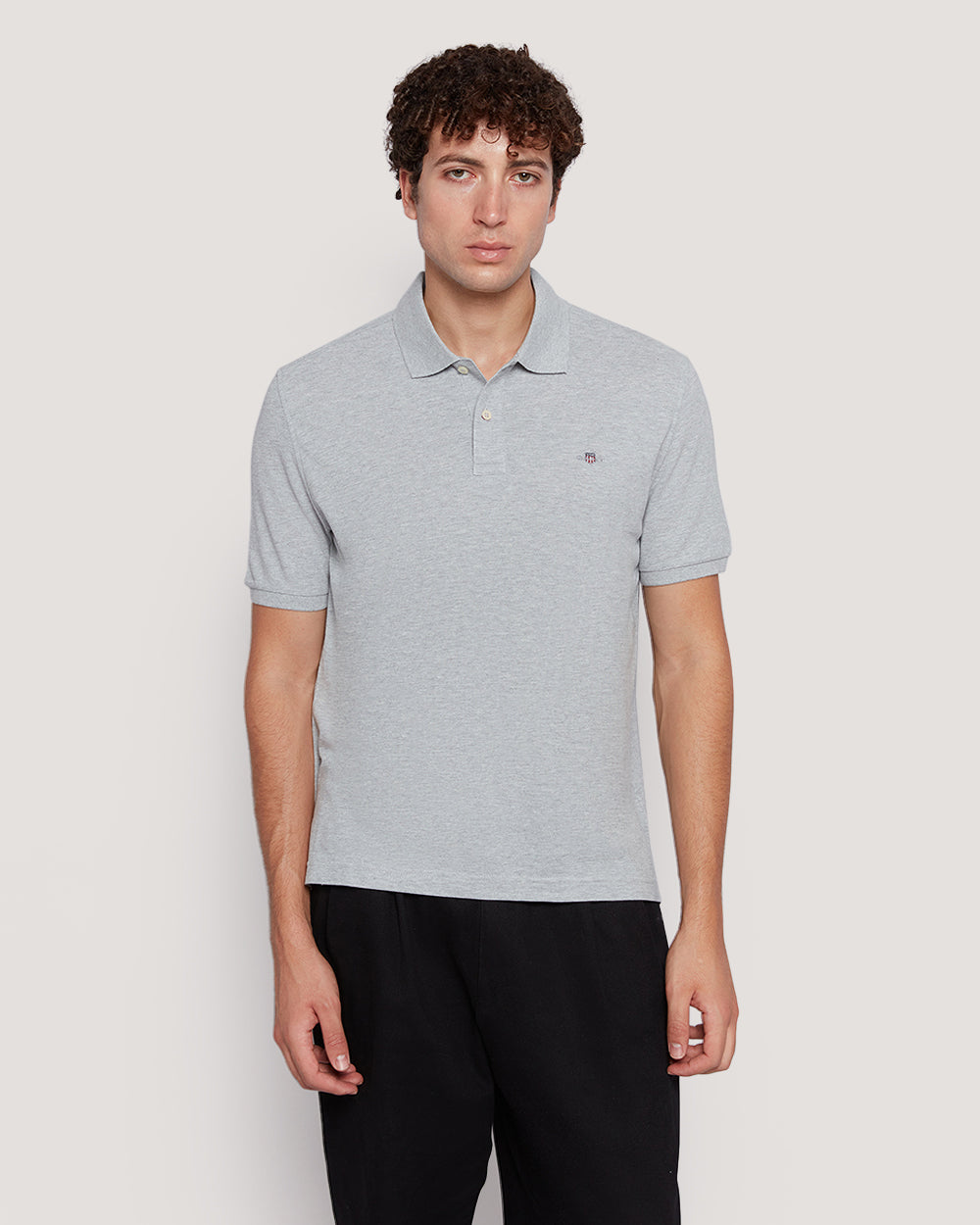 Shield Logo Ss Polo Grey / M