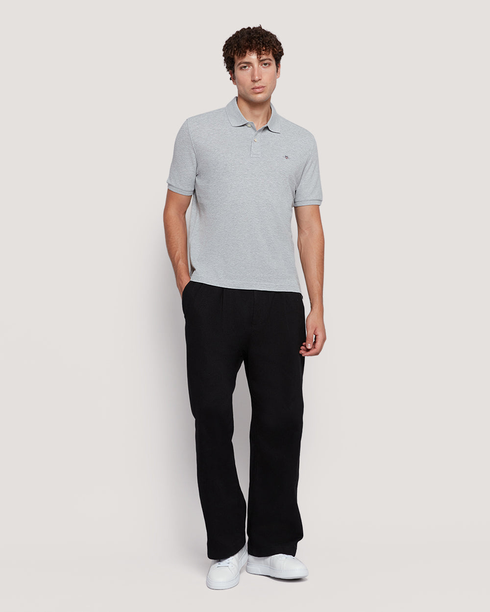 Shield Logo Ss Polo Grey / M