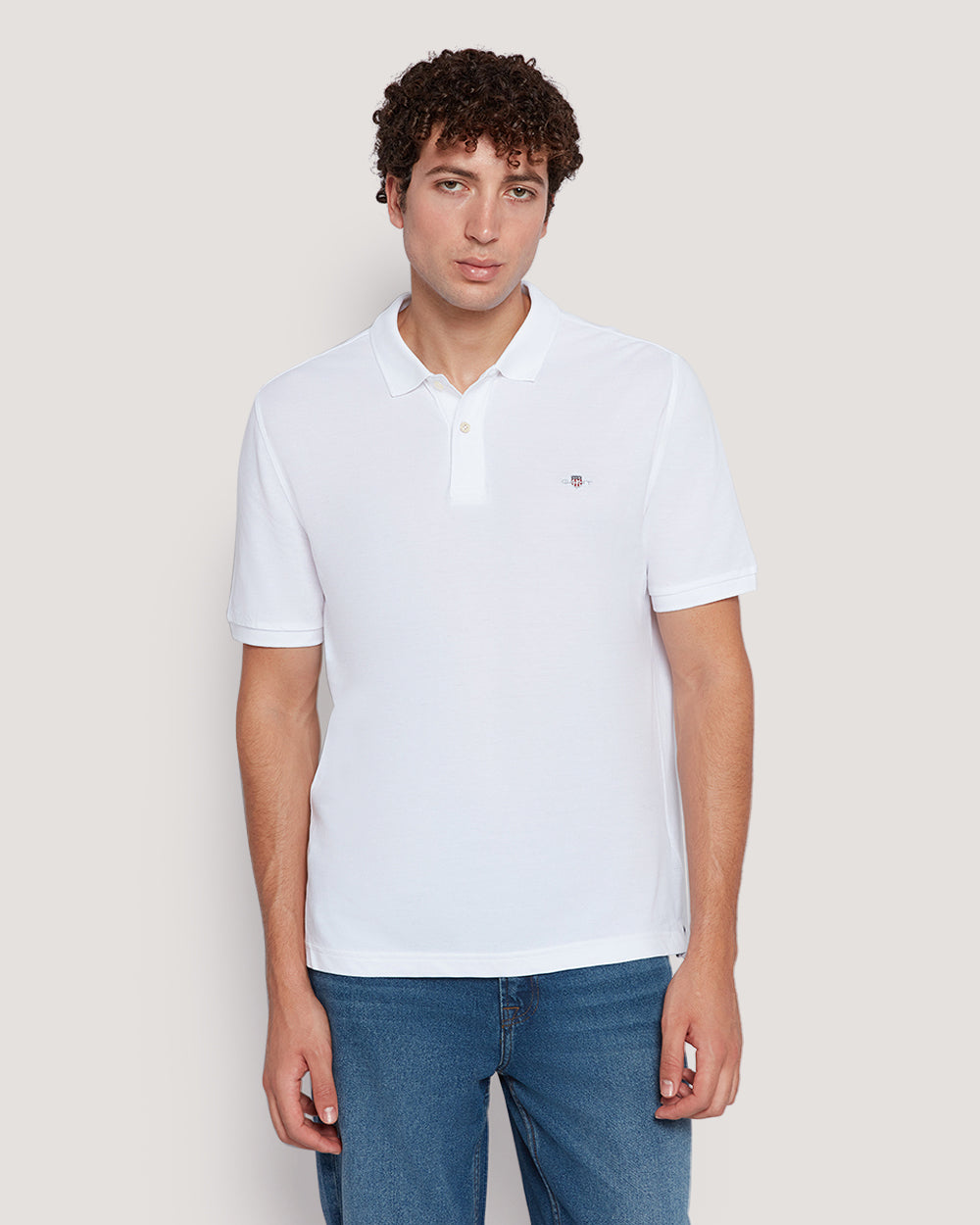 Shield Logo Ss Polo White / M