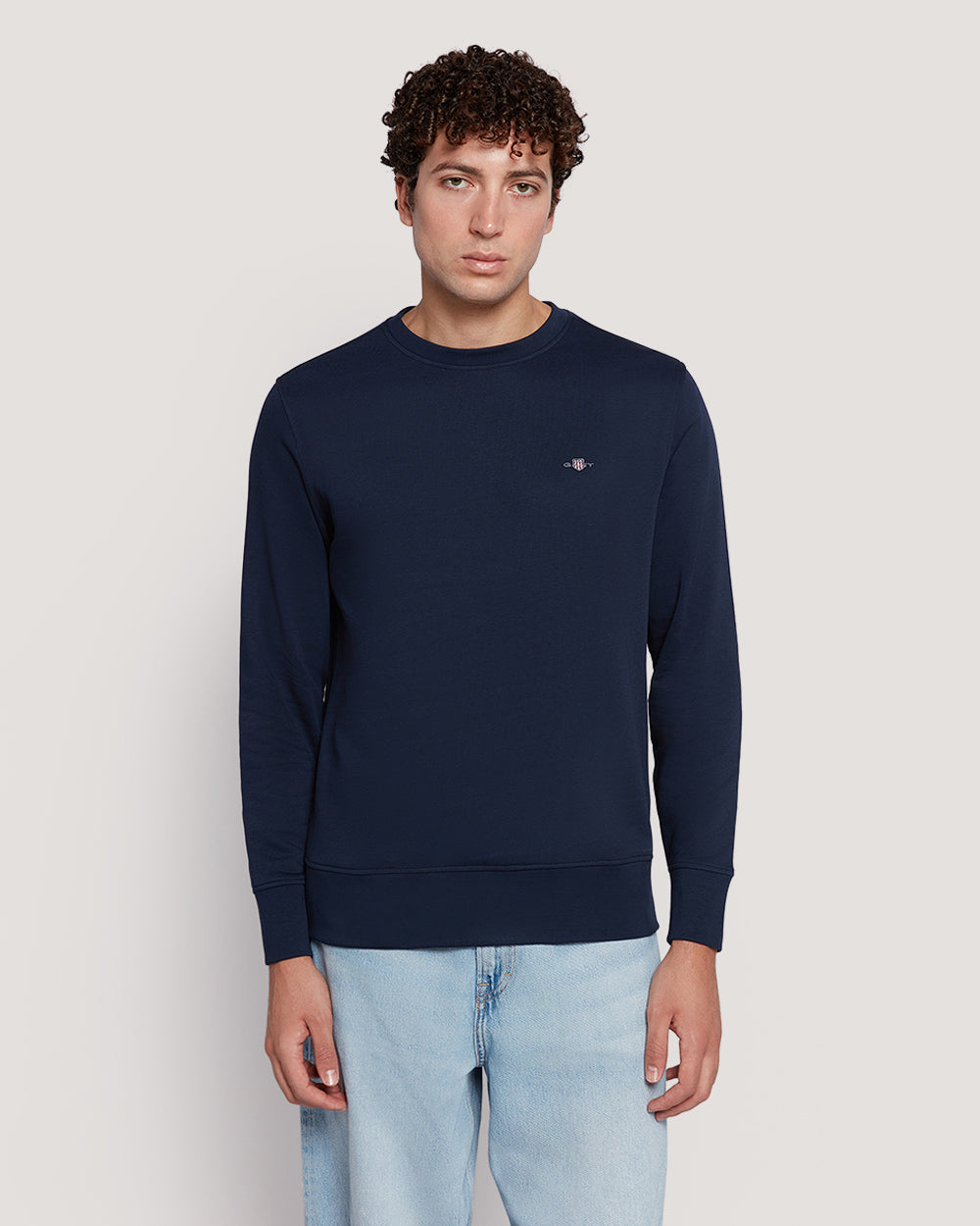 Gant Men’S Shield Logo Cotton Crewneck Sweatshirt MARINE / M