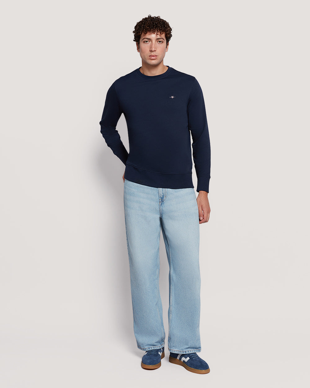 Gant Men’S Shield Logo Cotton Crewneck Sweatshirt MARINE / M