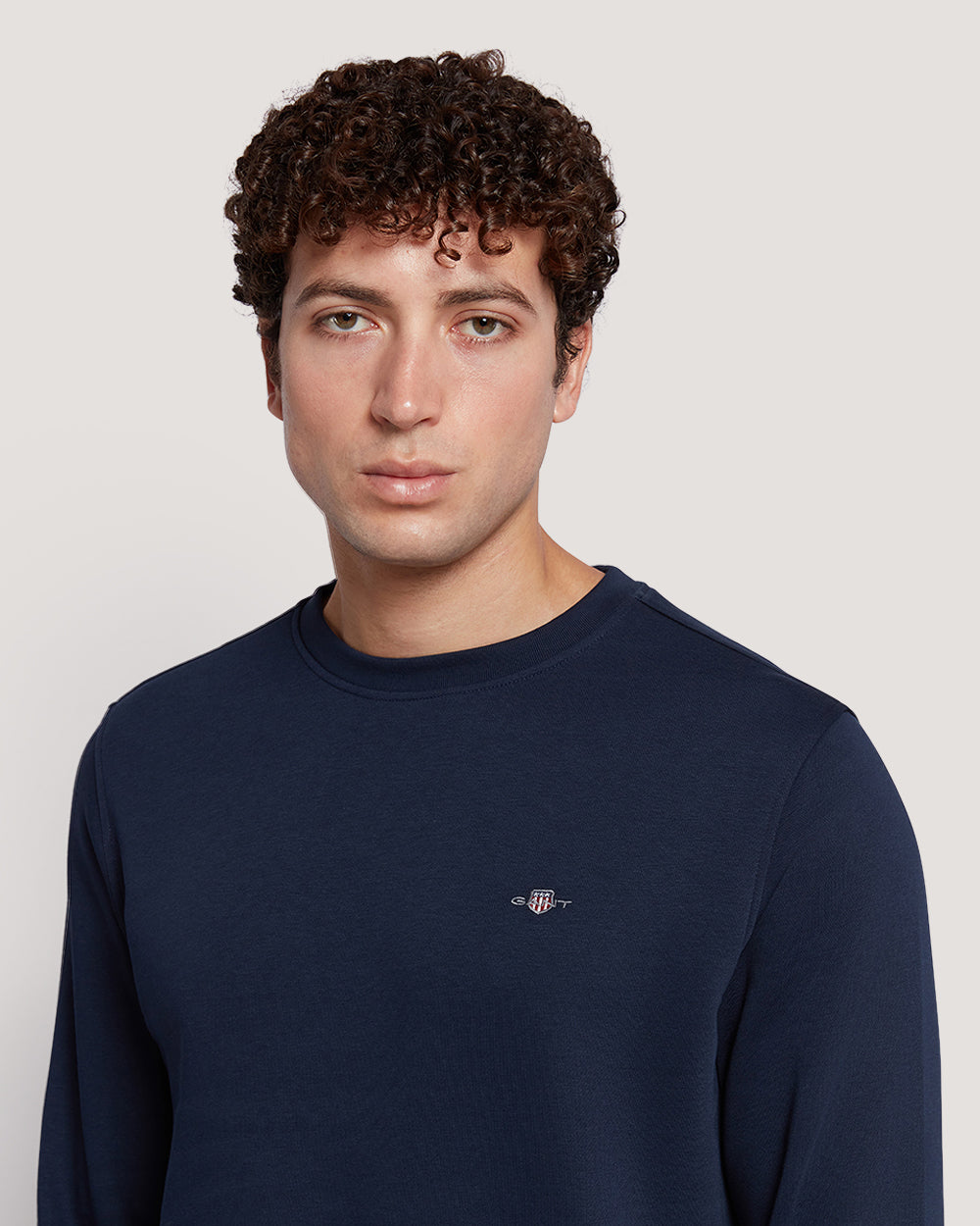 Gant Men’S Shield Logo Cotton Crewneck Sweatshirt MARINE / M