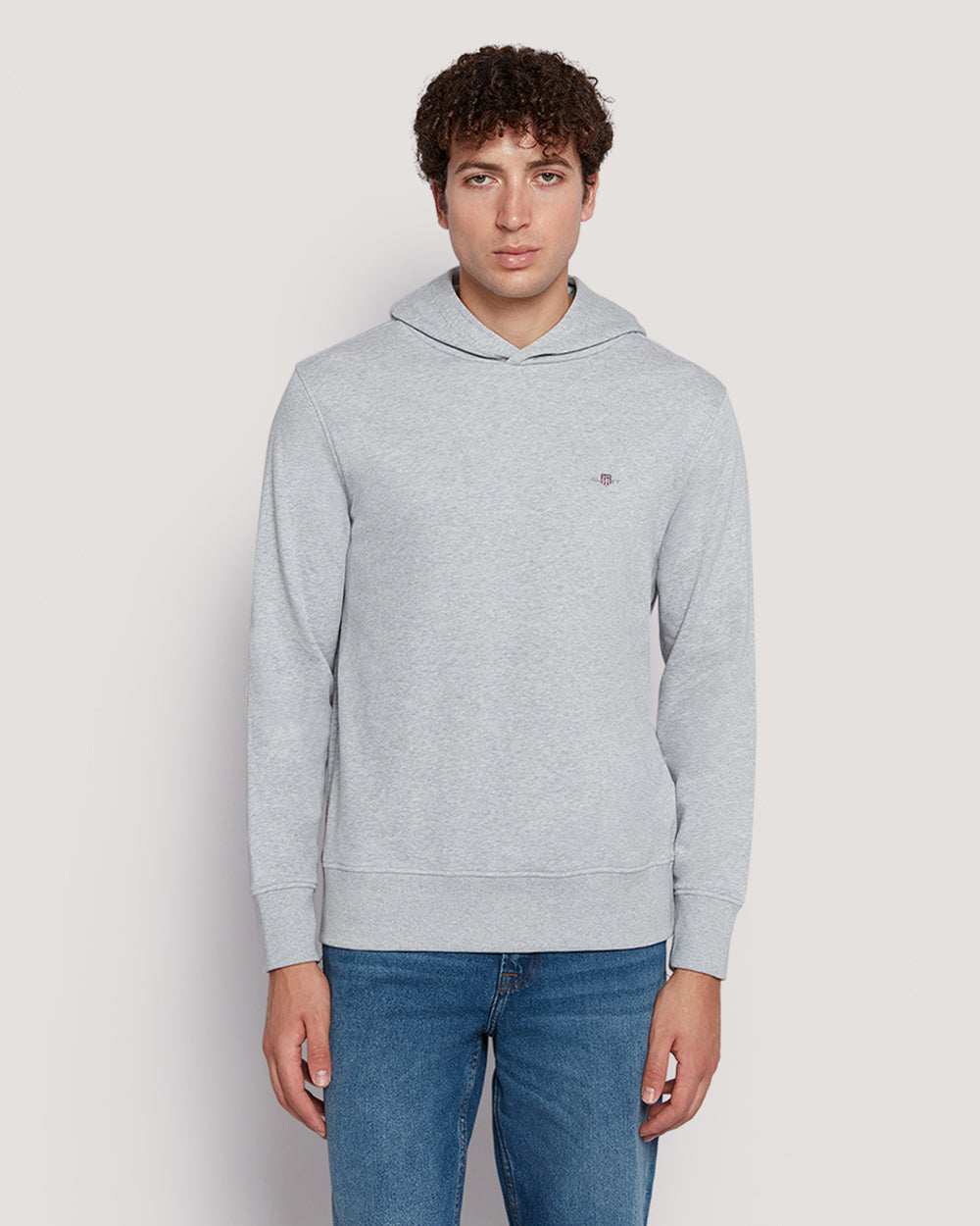 Gant Men’S Shield Logo Cotton Hoodie LIGHT GREY MELANGE / M