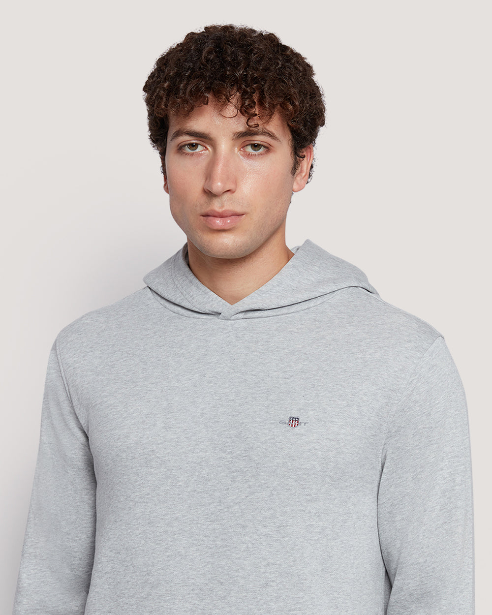 Gant Men’S Shield Logo Cotton Hoodie LIGHT GREY MELANGE / M