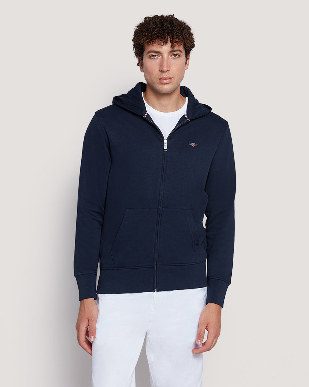Gant Men’S Shield Logo Full Zip Cotton Hoodie MARINE / M