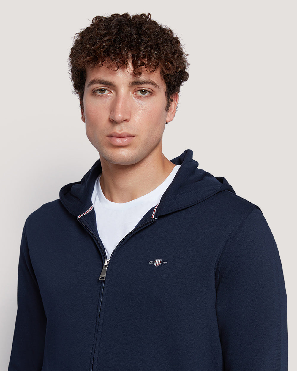 Gant Men’S Shield Logo Full Zip Cotton Hoodie MARINE / M