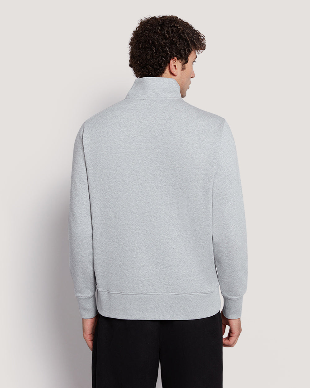 Gant Men’S Shield Logo Half Zip Cotton Sweatshirt LIGHT GREY MELANGE / M