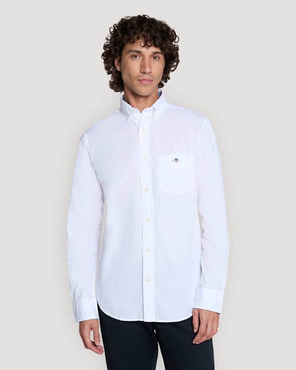 Gant Men’S Poplin Shirt With Buttondown Collar WHITE / M