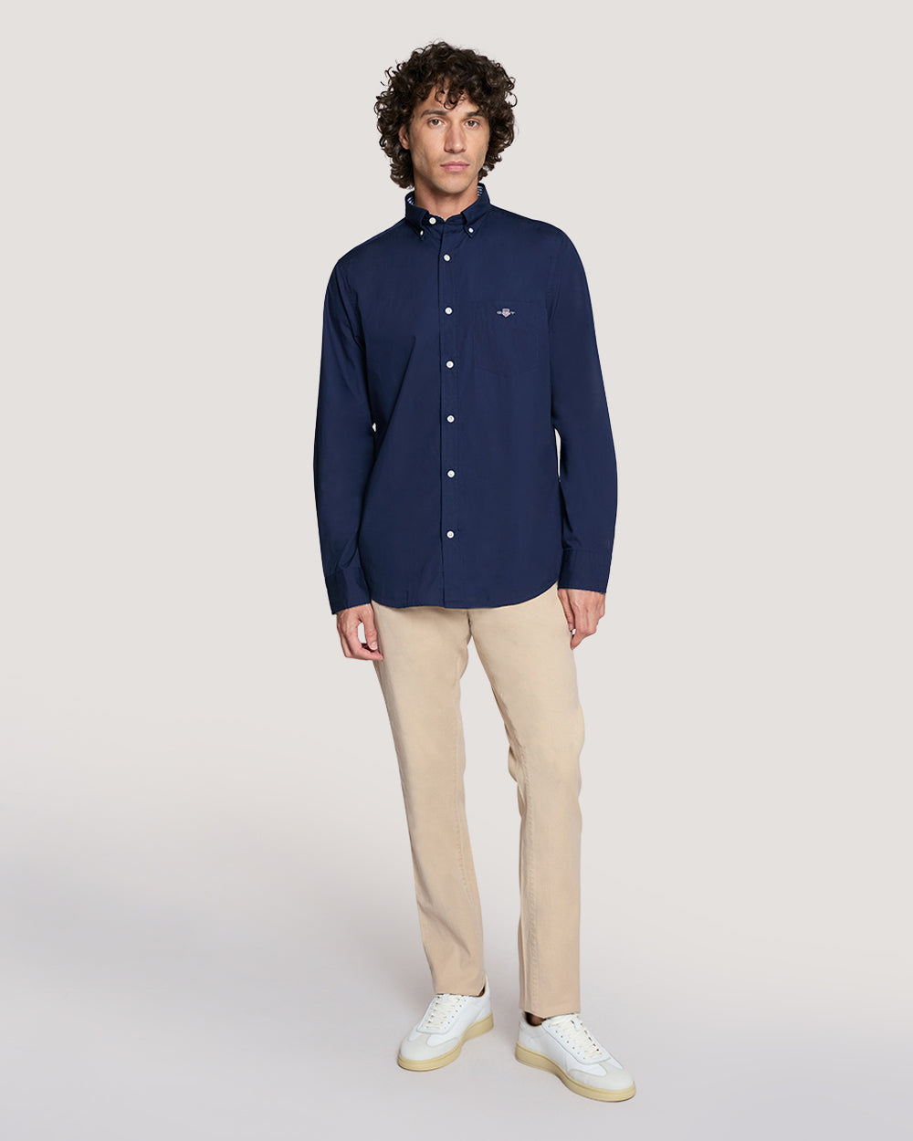 Gant Men’S Poplin Shirt With Buttondown Collar MARINE / M