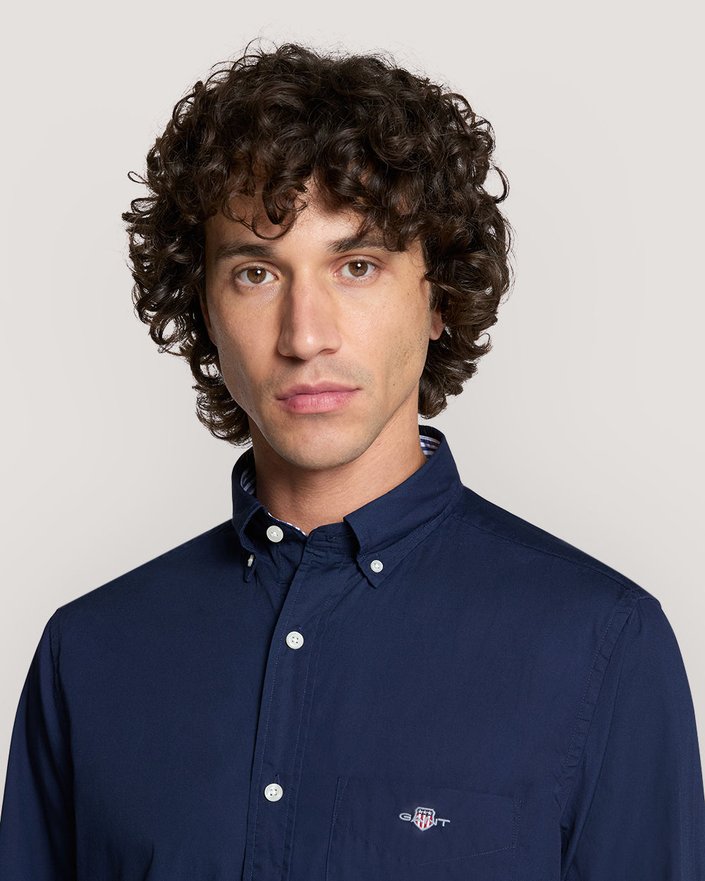 Gant Men’S Poplin Shirt With Buttondown Collar MARINE / M