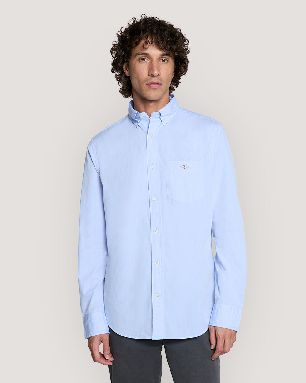 Gant Regular Cotton Poplin Shirt For Daily Wear LAVENDER BLUE / M