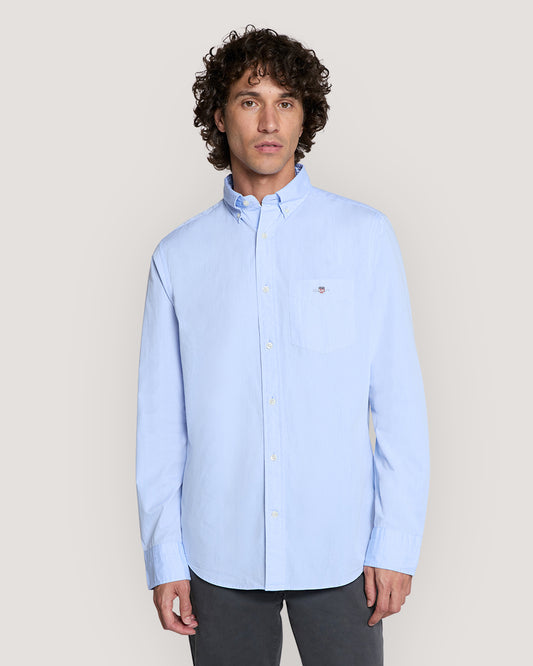 Gant Regular Cotton Poplin Shirt For Daily Wear LAVENDER BLUE / M