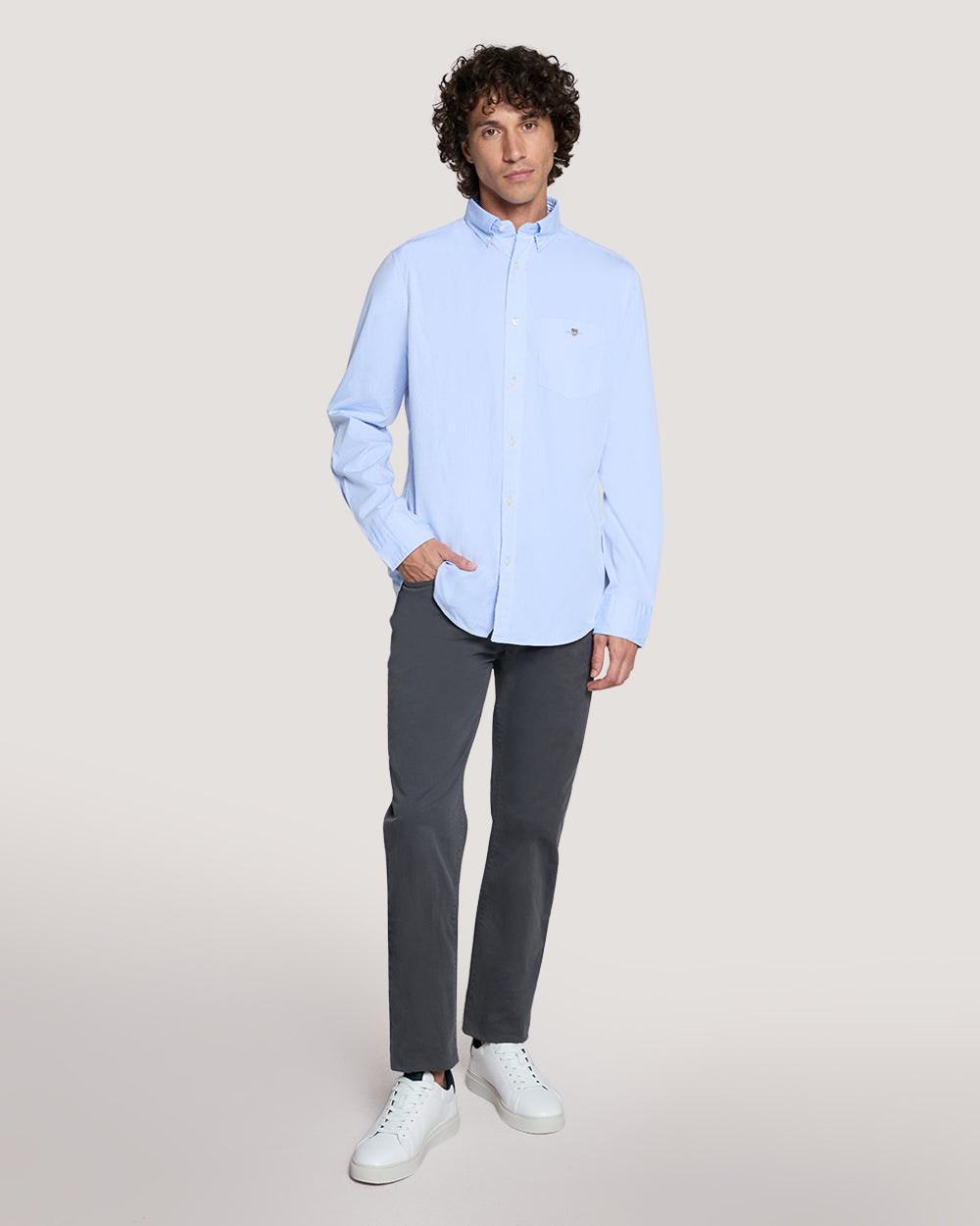 Gant Regular Cotton Poplin Shirt For Daily Wear LAVENDER BLUE / M