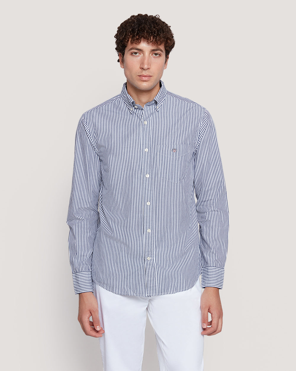 Gant Men’S Regular Fit Poplin Banker Stripe Shirt PERSIAN BLUE / M