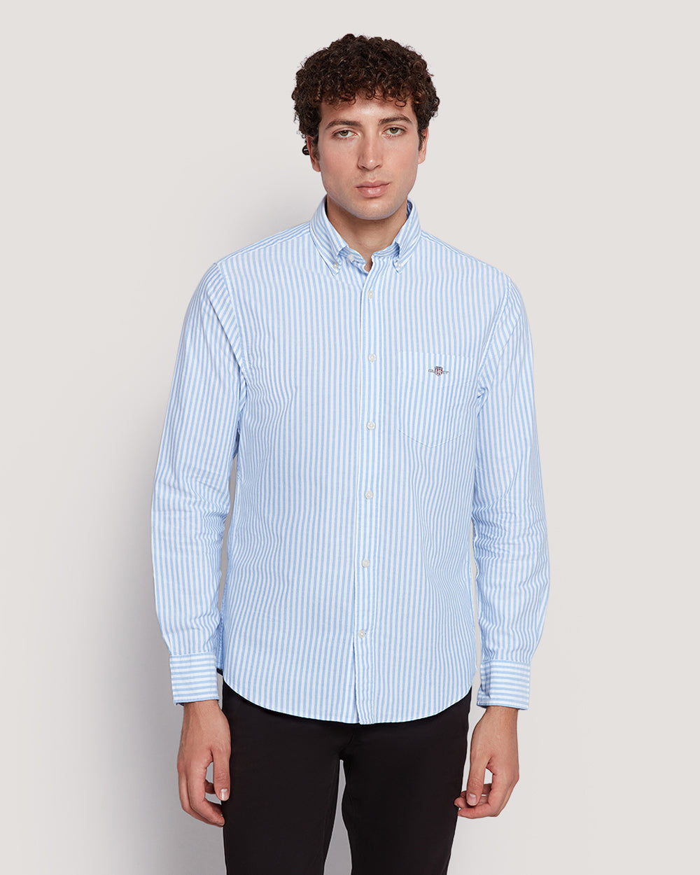 Gant Men’S Regular Fit Striped Oxford Cotton Shirt LAVENDER BLUE / M