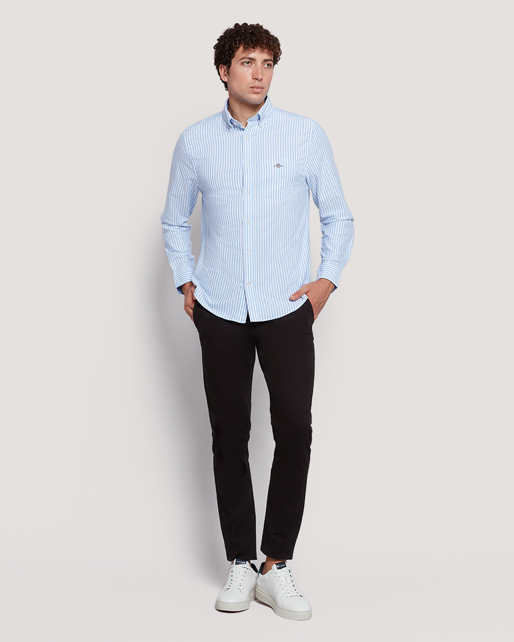 Gant Men’S Regular Fit Striped Oxford Cotton Shirt LAVENDER BLUE / M