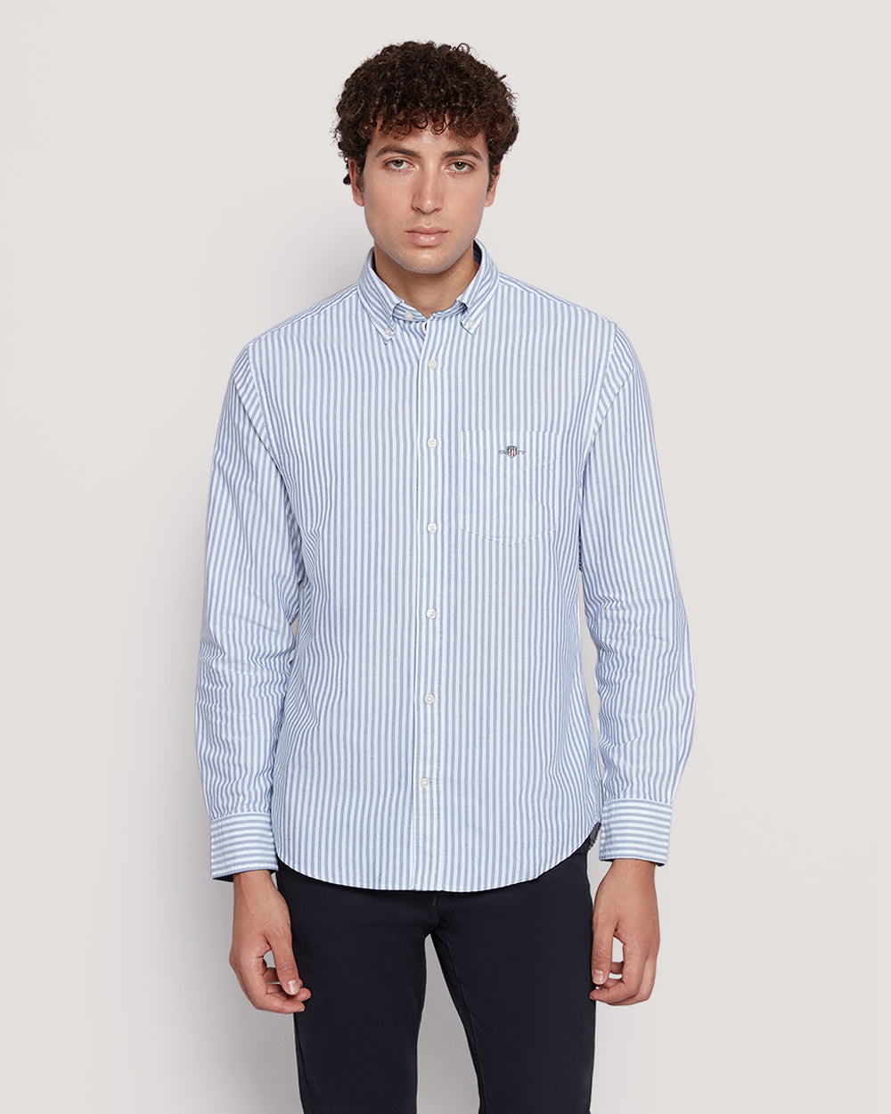 Gant Men’S Regular Fit Striped Oxford Cotton Shirt PERSIAN BLUE / M