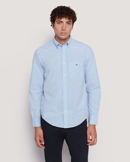 Gant Men’S Regular Fit Gingham Check Poplin Cotton Shirt LAVENDER BLUE / M