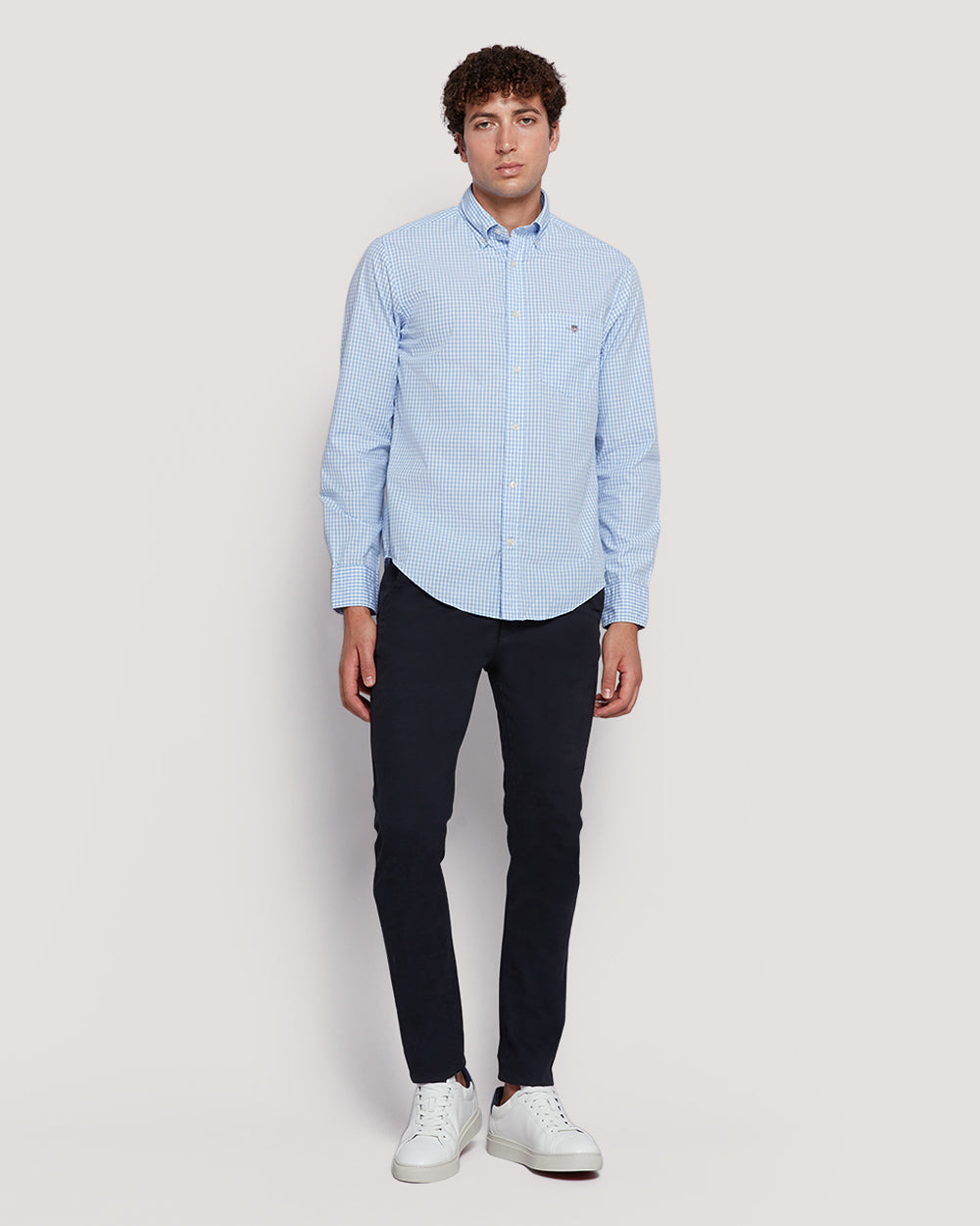 Gant Men’S Regular Fit Gingham Check Poplin Cotton Shirt LAVENDER BLUE / M