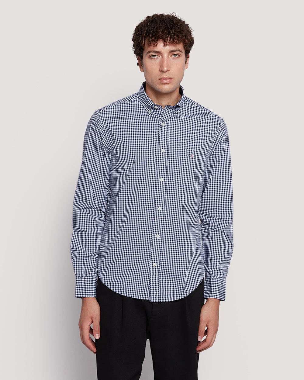 Gant Men’S Regular Fit Gingham Check Poplin Cotton Shirt PERSIAN BLUE / M