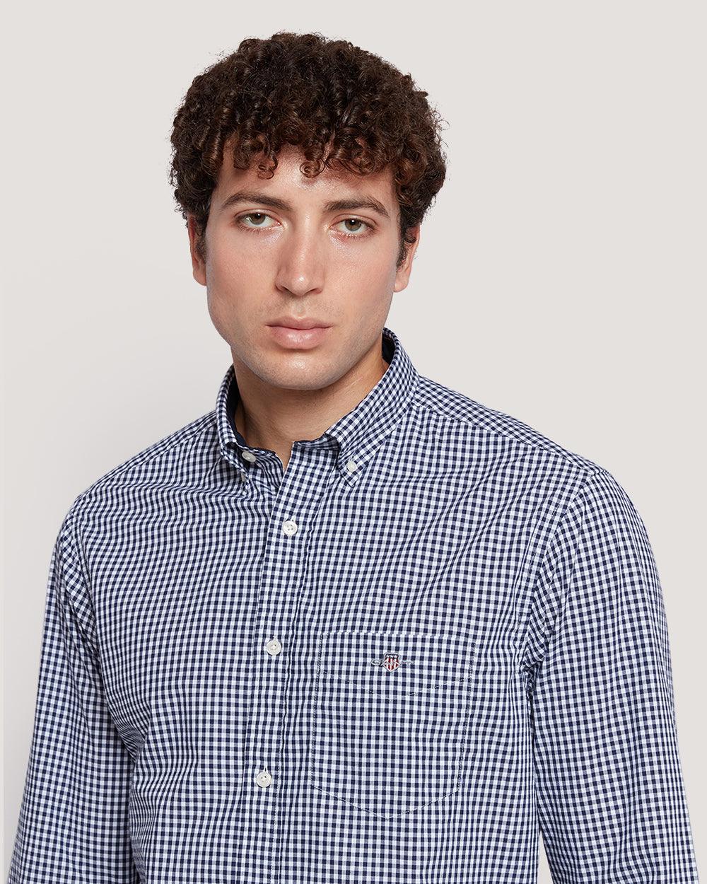 Gant Men’S Regular Fit Gingham Check Poplin Cotton Shirt PERSIAN BLUE / M