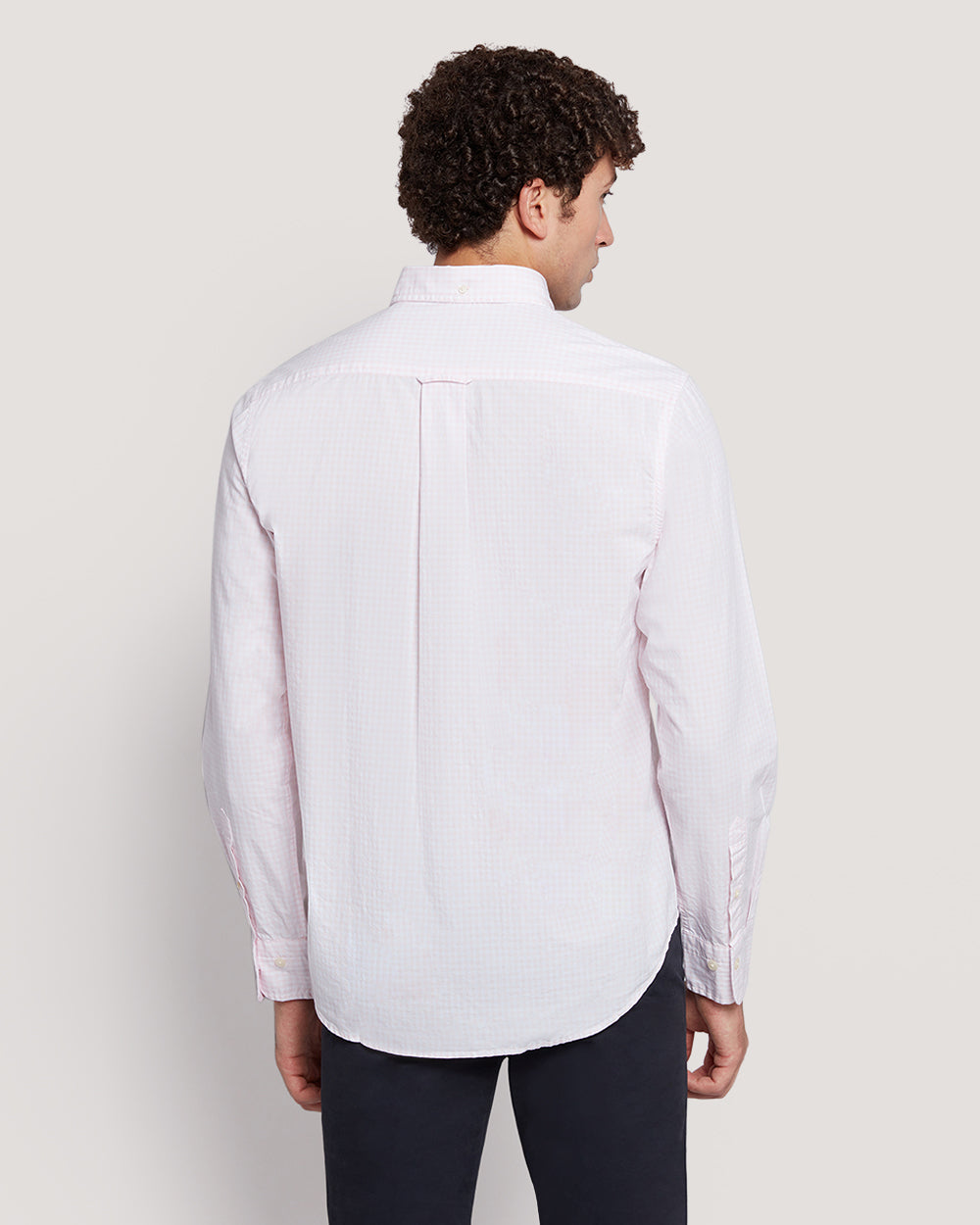 Gant Men’S Regular Fit Gingham Check Poplin Cotton Shirt LIGHT PINK / M