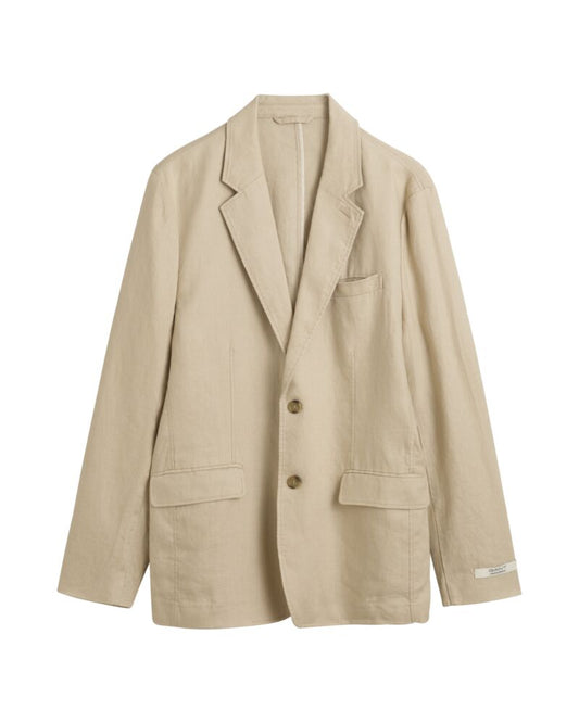 GANT Regular Fit Garment Dyed Linen Blazer – Dry Sand – view 3