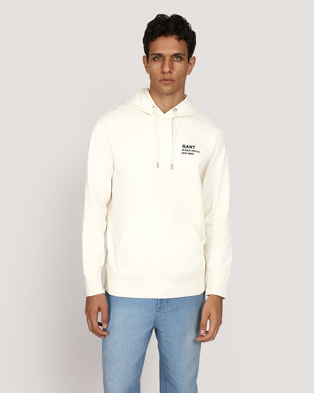 Gant Small Graphic Sweat Hoodie - White CREAM / M