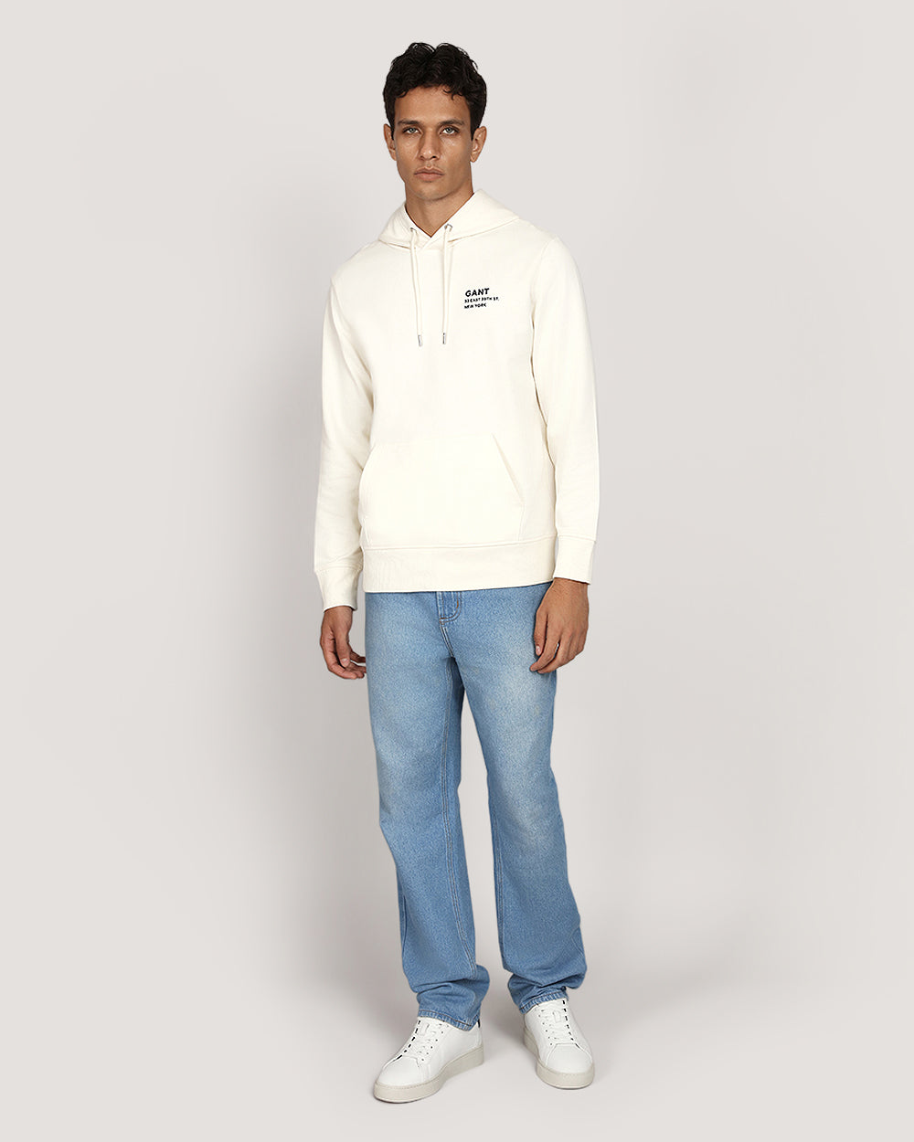 Gant Small Graphic Sweat Hoodie - White CREAM / M