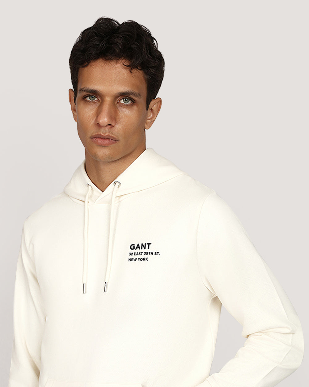 Gant Small Graphic Sweat Hoodie - White CREAM / M