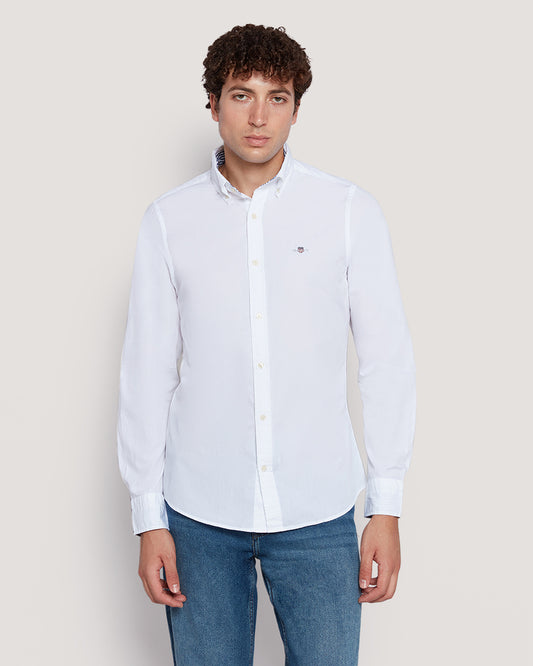 Gant Men’S Slim Fit Cotton Poplin Shirt WHITE / M