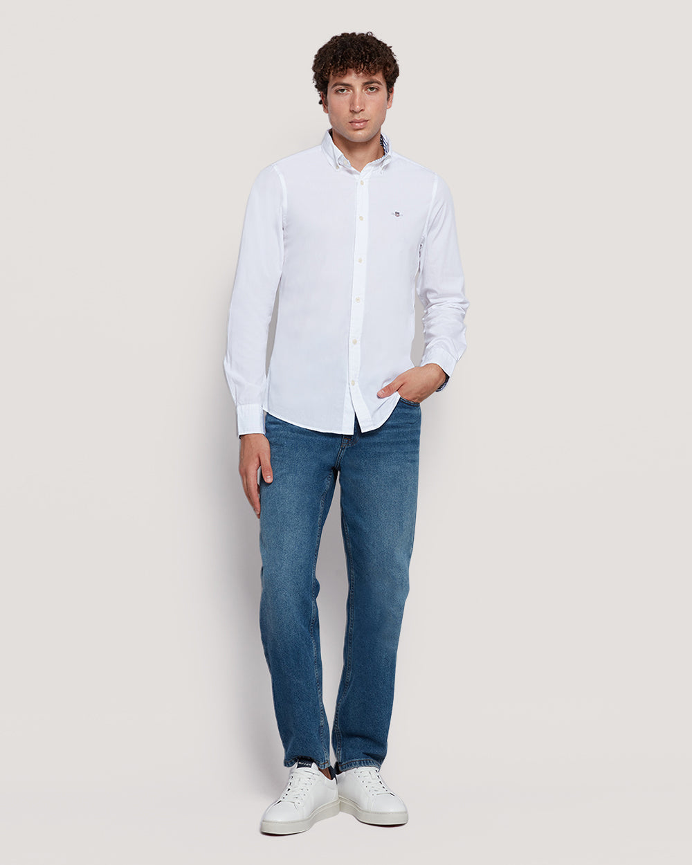 Gant Men’S Slim Fit Cotton Poplin Shirt WHITE / M
