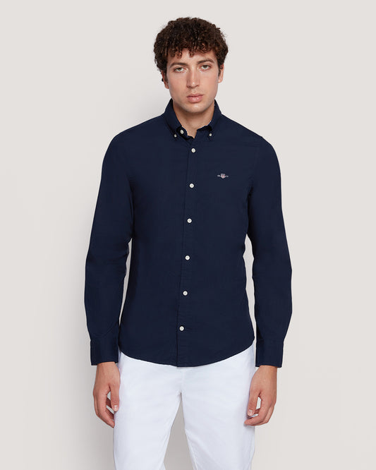 Gant Men’S Slim Fit Cotton Poplin Shirt MARINE / M