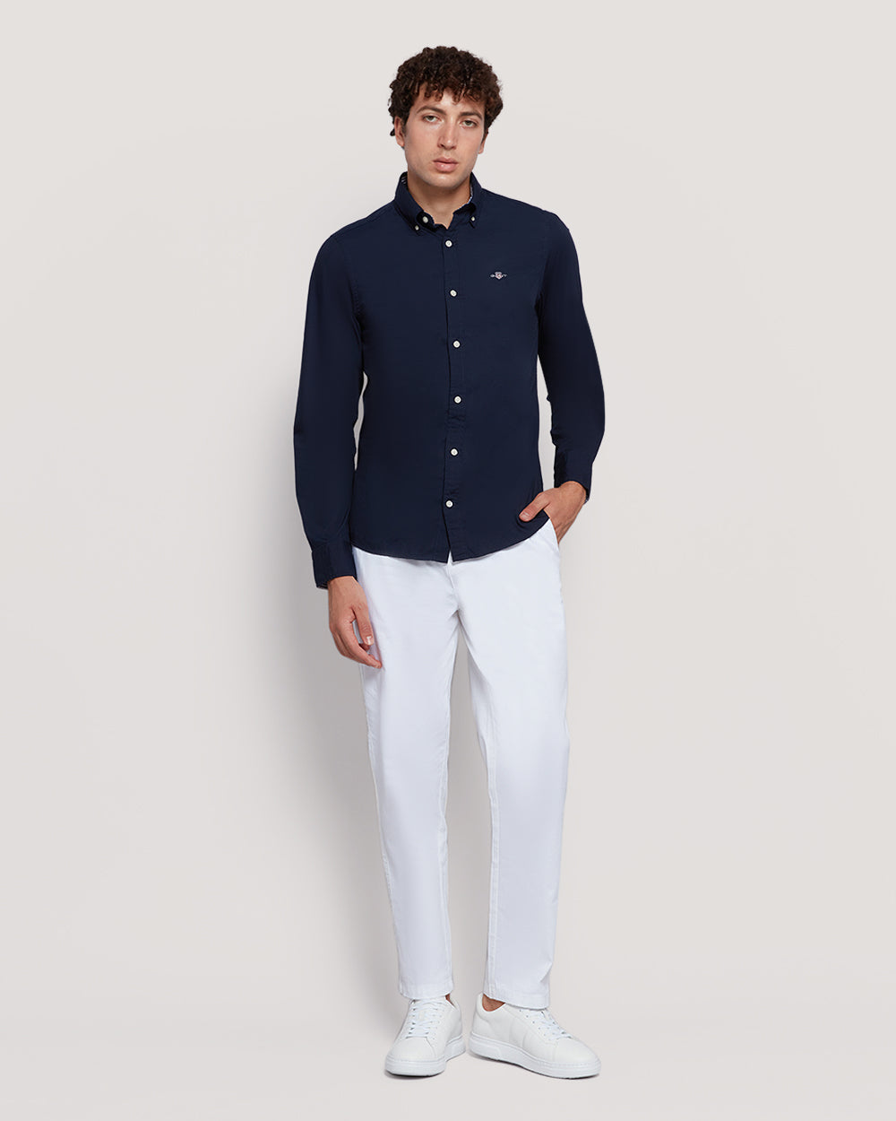 Gant Men’S Slim Fit Cotton Poplin Shirt MARINE / M
