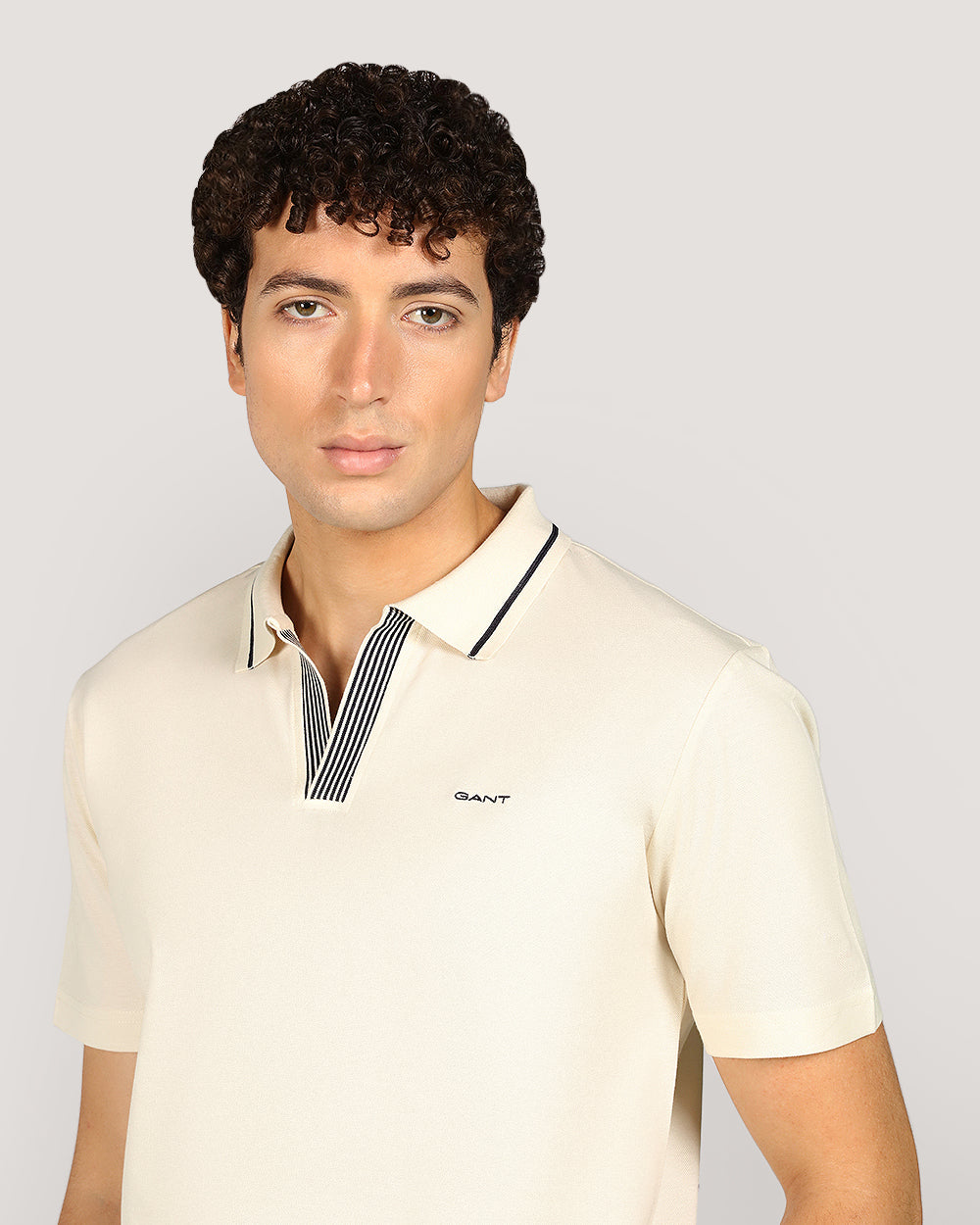Gant Tippg Short Sleeve Polo Shirt For Men CREAM / M